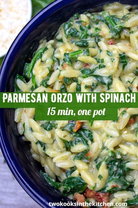 Spinach Orzo Soup, Orzo Recipes Side, Orzo With Spinach, Creamy Orzo Pasta, Orzo Pasta Recipes, Parmesan Orzo, Orzo Dishes, Creamy Orzo, Pasta With Spinach