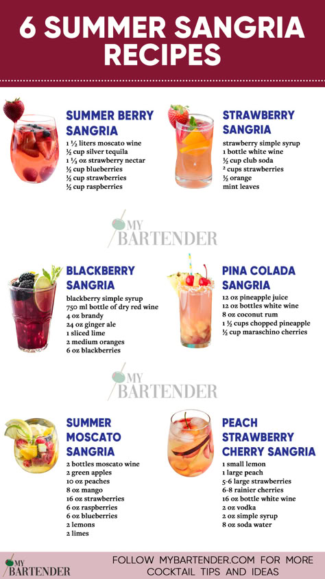 Summer Sangria Recipes Summer Sangria Recipes, Types Of Drinks, Summer Drinks Alcohol, Cocktail Drinks Alcoholic, Sangria Recipe, Yummy Alcoholic Drinks, Boozy Drinks, Mixed Drinks Recipes, Sangria Recipes