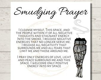 PrettyLittleRituals - Etsy Canada Spells To Cleanse House, Sage Prayer For Self, Sageing Your Home, Prayers For Sage Cleansing, Sage Chants Smudging Prayer, What To Say When Burning Sage, Incense Cleansing Chant, What To Say When Cleansing With Sage, House Cleansing Affirmation