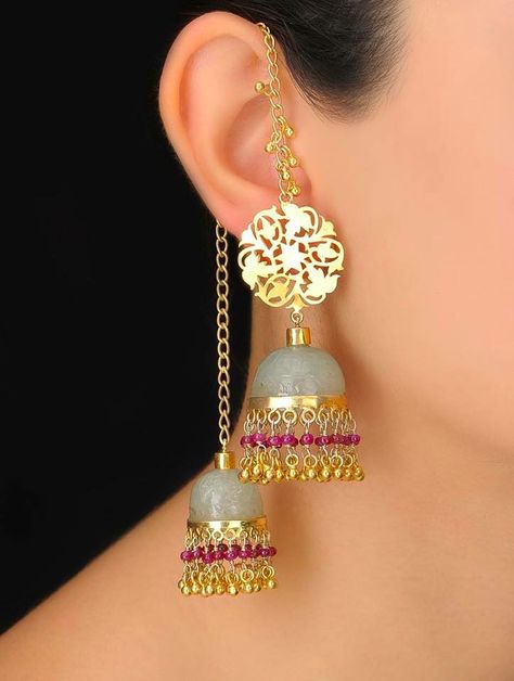 Kashmiri Jhumka - Jewelry Women Accessories | World Art Community Indian Jewelry Earrings, Antique Jewellery Designs, Vintage Man, Indian Jewellery Design Earrings, Wedding Jewellery Collection, Indian Jewelry Sets, Mehendi Design, Nails Black, Jewelry Design Earrings