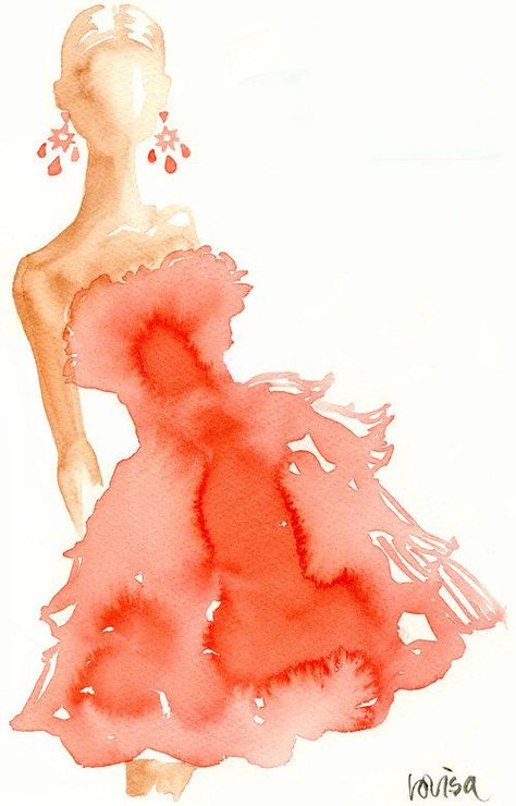 lovisa oliv. Akvarel Illustration, 심플한 그림, Fashion Illustration Watercolor, Texture Drawing, Watercolor Fashion, Soyut Sanat Tabloları, Fashion Drawings, Fashion Illustration Sketches, Cat Air