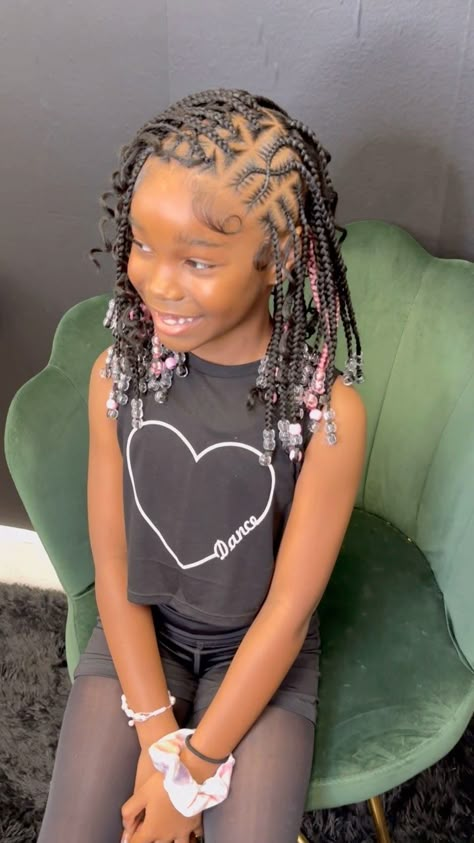 Kiddie boho tribal braids🔥 Click link in bio && BOOK TODAY ! Sewins, Knotless Plaits, Braids & more #naturalhairbytia #orlandobraids… | Instagram Children's Braids Styles, Kids Summer Braided Hairstyles, Natural Hair Styles Cornrows For Kids, Boho Braids For Black Kids, Kids Graduation Hairstyles, Children Hairstyles For School, Children Braids Hairstyles Black, Boho Braids For Kids, Hairstyles For Children Black