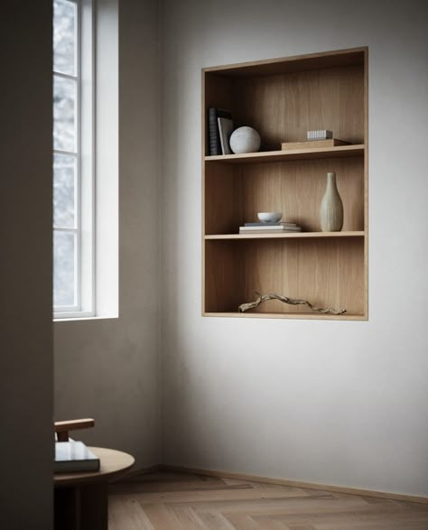 Recessed Shelves Living Room, Niche In Wall, Recessed Wall Shelves, Built In Wall Shelves, Alcove Shelves, Niche Decor, Niche Wall, Recessed Shelves, Living Room Wall Units