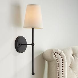 Possini Euro Elena 21" High Matte Black Wall Sconce Monochromatic Decor, Black Sconces, Bath Redo, Contemporary Wall Sconces, Black Wall Lamps, Wall Lamps Bedroom, Primary Bath, Boy Decor, Modern Wall Sconces