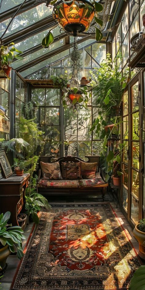 Greenhouse Oasis, Glass Green House, Home Decor And Organization, Greenhouse Interiors, Home Greenhouse, Sunroom Designs, Casa Vintage, Organization Inspiration, Dream House Rooms