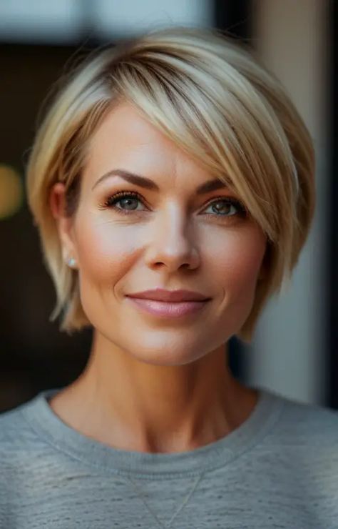 Short Hair 50 Year Old Women, Blonde Short Haircut, 45 Year Old Women, Short Haircut Ideas For Women, Haircut Ideas For Women, Waves Haircut, Short Haircut Ideas, Chic Haircut, Short Hairstyle Women