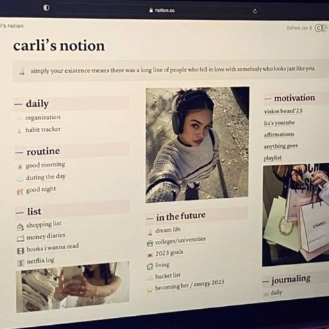 Notion Inspiration, Notion Board, Chanel Book, Notion Ideas, Notion Inspo, Notion Templates, Romanticizing School, Uni Life, Notion Template