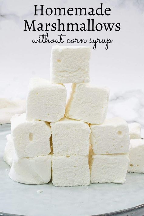 Learn how to make homemade marshmallows without corn syrup with this easy recipe. With just 4 ingredients, you can make your own at home. #homemademarshmallowswithoutcornsyrup #homemademarshmallowrecipe #howtomakemarshmallows #decoratedtreats Homemade Marshmallow Recipe, Floral Witch, Marshmallow Recipes, Marshmallow Recipe, Homemade Marshmallow, How To Make Marshmallows, Baking Homemade, Recipes With Marshmallows, Homemade Marshmallows