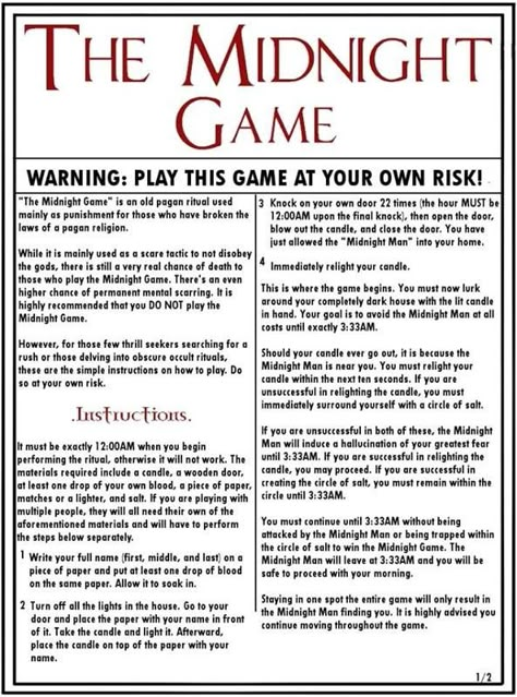 The Midnight Game Creepy Sleepover Ideas, Scary Games To Play Irl, Horror Games To Play With Friends, Scary Games To Play With Friends, Scary Games To Play At A Sleepover, Scary Sleepover Games, The Midnight Game, Horror Games To Play, Haunted Games