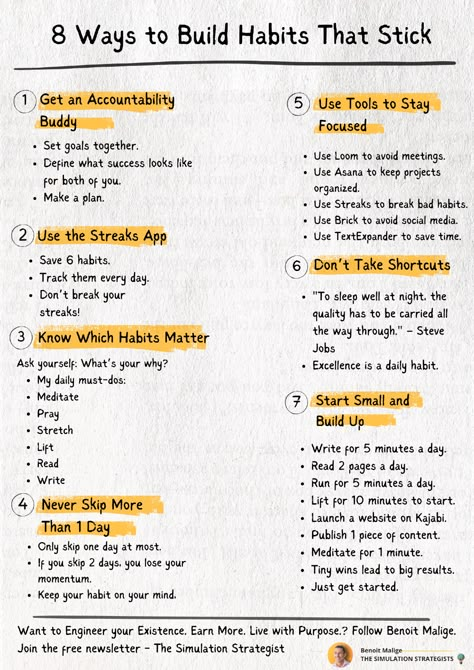 7 Ways to Build Habits That Stick:  #successmindset #personaldevelopment #motivation #innovation #growth #inspiration College Mindset, Motivation Activities, Building Habits, Build Habits, Notes Life, Growth Inspiration, Good Leadership Skills, Self Help Skills, How To Believe