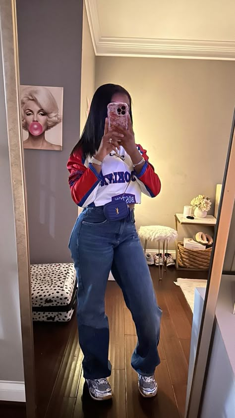 Rock Revival Jeans Outfit Black Woman, Women Flare Jeans Outfit, Nike Air Jordan’s Outfit Women, Prada Sneakers Outfit Black Women, True Religion Jeans Outfit Black Women, Outfits For Baggy Jeans, Flared Jeans Outfit Black Women, Club Outfit Sneakers, Stacked Jeans Outfit Black Women