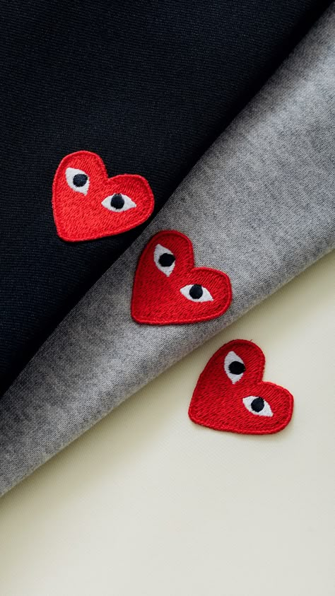 The classic red heart ❤️ Comme des Garcons PLAY is available now at all retail locations + online. Shop Now: https://feature.com/pages/explore-comme-des-garcons-play Grey Red Wallpaper, Hello Kitty Widget, Cdg Play, Alesha Dixon, Wallpaper Inspiration, Wallpaper Pastel, Hippie Wallpaper, Comme Des Garcons Play, Inspirational Wallpapers