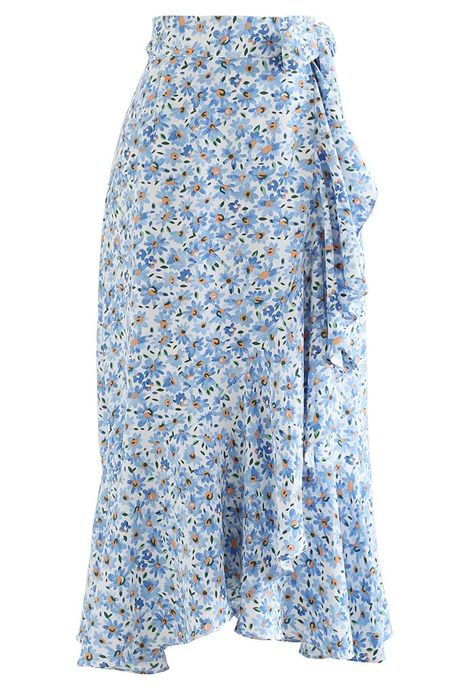 Pretty Skirts, Sequence Work, Blue Daisy, Easy Trendy Outfits, Midi Skirts, Modest Fashion Outfits, Print Skirt, Mecca, Amelie