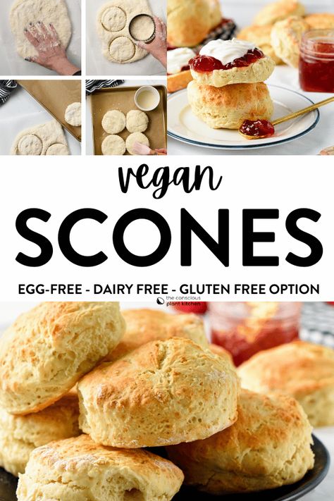 Vegan Scones Recipe Easy, Biscuits For Breakfast, Vegan Scones, Gluten Free Scones, Fruit Scones, Vegan Biscuits, Scones Recipe Easy, Vegan Breakfast Easy, Scones Ingredients