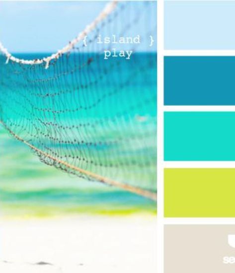 Toutes les couleurs de l'été ! #été #couleurs #colors #palette #bleu #turquoise #vert Beach Colour Palette, Trendy Bathroom Colors, Bathroom Colors Ideas, Beach Houses Ideas, Beach Color Palettes, Turquoise Beach, Turquoise Color Palette, Seeds Color, Printable Christmas Coloring Pages