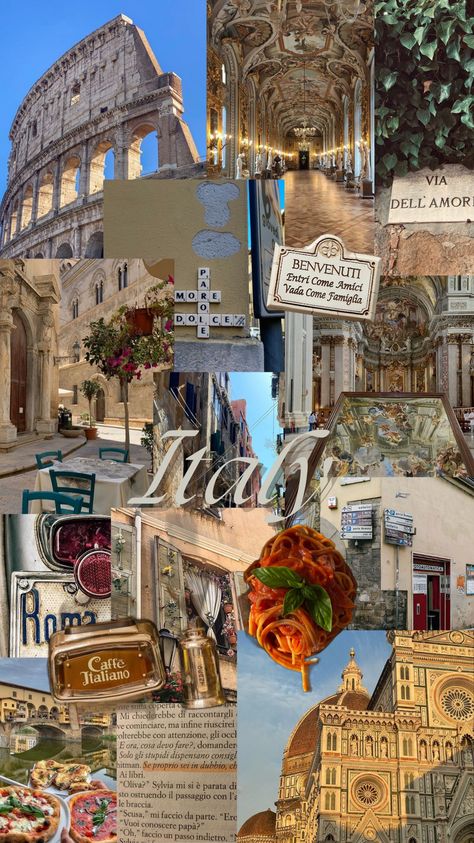 Italian Background Aesthetic, Europe Summer Wallpaper, Vision Board Travel Europe, Italy Background Aesthetic, Life In Italy Aesthetic, Europe Vacation Aesthetic, Travel Collage Aesthetic, Old Italy Aesthetic, Italy Lockscreen