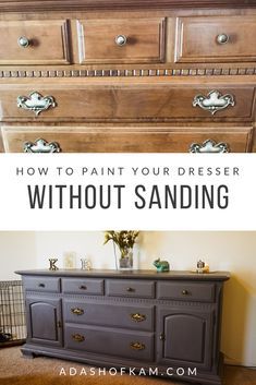 Old Dresser Makeover Diy Ideas, Dresser Cabinet Makeover, Grey Painted Dresser Ideas, Updating Dresser Diy, Redo A Dresser Ideas, Makeover Dresser Ideas, Redoing Bedroom Furniture, Redo Dresser Diy, Diy Dresser Makeover Black