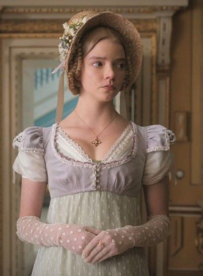 Emma (2020) Period Drama Dresses, Emma Movie, Iconic Costumes, Emma 2020, Empress Sissi, Emma. 2020, Emma Woodhouse, Emma Jane Austen, Regency Gown