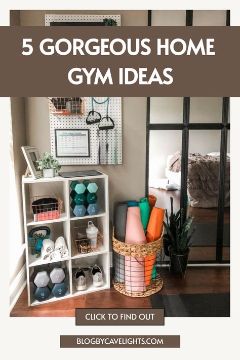 🏋️‍♂️ No space? No problem! These 5 small home gym ideas will show you how to make the most of every inch. From smart storage to sleek gym interior design, get inspired to create the perfect workout zone. Tap to learn more! 📏💪 House Fitness Room, Gym In Attic, Organizing Weights At Home, Home Gym In Spare Bedroom, Basement Pilates Studio, Small Workout Area In Basement, Home Gym With Wallpaper, Exercise Space In Bedroom, Indoor Workout Room At Home