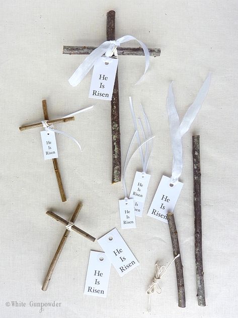 Good Friday {diy three wooden crosses} - White Gunpowder Good Friday Crafts, Diy Osterschmuck, Easter Sunday School, Resurrection Day, Sunday School Crafts For Kids, Religious Crafts, Christian Crafts, Wooden Crosses, Bible Crafts For Kids