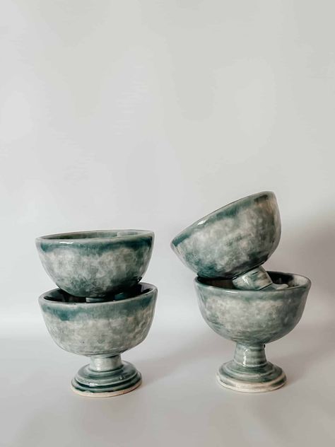 Handmade Glazed Pottery Goblets (Free Shipping) | Vintage Keepers Fireplace Pictures, Fall Furniture, Kitchen Cups, Table Top Lamps, Glazed Pottery, Shop Art Prints, Wall Table, Glazes For Pottery, Vases And Vessels