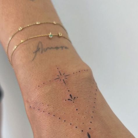 Shaylin - fineline tattoo Melbourne on Instagram: "Stunning wrist ornament for @beautybyadayah ✨ Healed Amore 12+ months old" Tato Minimal, Small Finger Tattoos, Fineline Tattoo, Hand And Finger Tattoos, Handpoke Tattoo, Petite Tattoos, Hand Tattoos For Women, Wrist Tattoos For Women, Small Hand Tattoos