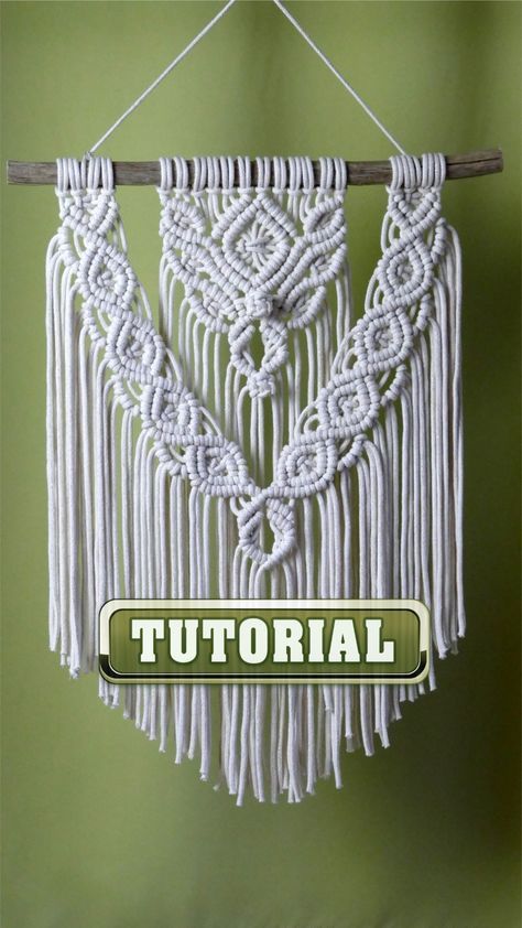 Macrame Wall Hanging Pattern Tutorial Honorable Weaving, Macrame Patterns Tutorials Wall Hangings, Large Macrame Wall Hanging Pattern, Macrame Wall Hanging Pattern Free, Beginner Macrame Projects, Macrame Tutorial Beginner, Macrame Wall Hanging Pattern, Beginner Macrame, Driftwood Macrame