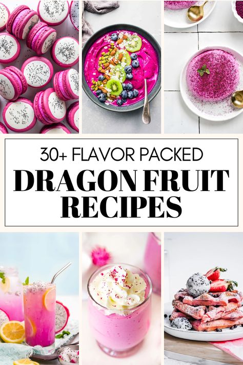 Dragon fruit's mild flavor & vibrant color make it a great addition to both sweet & savory dishes. Here are 30+ recipes that use dragonfruit. Dragonfruit Desserts, Dragonfruit Ice Cream, Frozen Dragonfruit Recipes, Frozen Dragon Fruit Recipes, What To Make With Dragon Fruit, Recipes With Dragon Fruit, Dragon Fruit Recipe Meals, Things To Make With Dragon Fruit, Dragon Fruit Powder Recipes