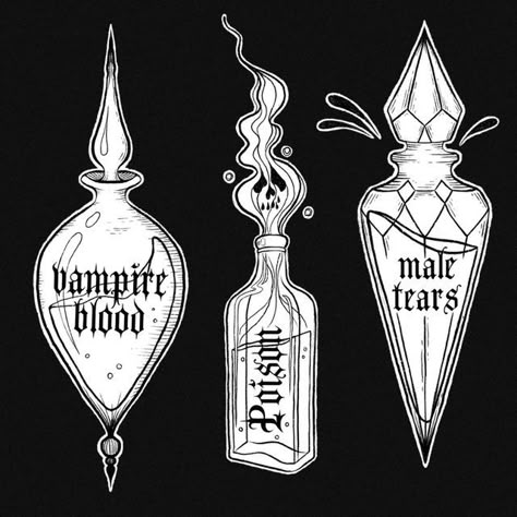 How To Draw Potion Bottles Step By Step, Pot And Kettle Tattoo, Kuzco Poison Bottle Tattoo, Antique Bottle Tattoo, Poison Vial Tattoo, Poison Vile Tattoo, Poison Jar Tattoo, Vampy Tattoo, Love Poison Tattoo