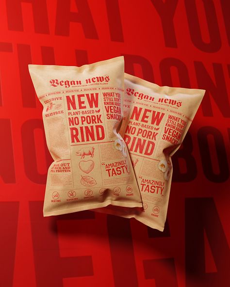 Vegan News! Plan-Based No Pork Rind Chips - World Brand Design Society Loud Design, Pouch Packaging Design, Chip Packaging, Pork Rind, Packaging Design Ideas, Best Chips, Humans And Animals, Fruit Packaging, Chips Brands