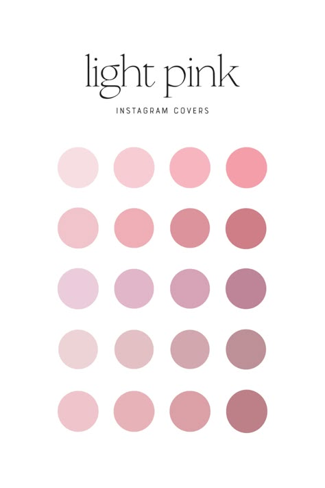 Solid Color Highlight Covers Instagram, Blush Instagram Highlight Covers, Instagram Story Color Palette, Shades Of Pink Insta Highlights, Pink Highlights Cover Instagram, Instagram Cute Highlight Covers, Pink Color Palette Aesthetic, Pink Pallette Aesthetic, Highlight Covers Instagram Colorful