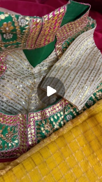 Guna- A House Of Designing on Instagram: "•त्यौहार . Celebrate the season of festivities with Guna’s exclusive collection handcrafted with utmost love and patience.  Inframe is a real zari kota doria saree, paired with a set of blouse and a jacket handworked with jaipuri gota patti.  . #diwalicollection#navratricollection#festivecollection#saree#festivesaree#karwachauthspecial#karwachauthcollection#sareelove#handloomsaree#handworkedsaree#jacket#jacketdesigns#kotadoria#realzarikotadoria#zarisarees#onlineboutique#clothingboutique#gunabyketki" Jacket Blouse Designs For Saree, Kota Doria Saree, Gota Patti Saree, Saree Blouse, Jacket Style, Exclusive Collection, Saree, Festival, Celebrities