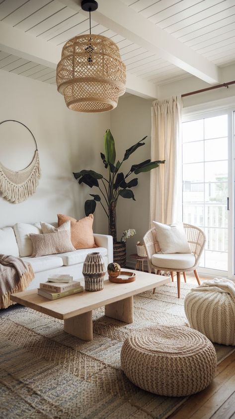 Achieve a stunning boho living room without spending a fortune! Discover 17 budget-friendly ways to style your space with thrifted furniture, handmade accents, and creative repurposing for an inviting boho vibe. Modern Boho Chic Living Room, Coastal Boho Living Room, Thrifted Furniture, Living Room Design Styles, Rustic Living Room Ideas, Cozy Boho Living Room, Nautical Living Room, Modern Boho Living Room, Interior Boho