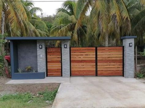 Home Fence Design, Fences And Gates Modern, Modern Fences And Gates, Simple Gate Designs, Front Gate Ideas, House Front Gate, Wooden Gate Designs, Gate Designs Modern, Home Gate Design