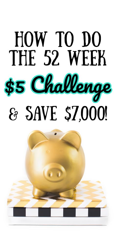 This $5 Challenge Will Help You Save $7,000 In A Year! Here's How To Do It. 52 Week Saving Plan, 52 Week Money Saving Challenge, Saving And Investing, 52 Week Challenge, Saving Money Chart, Money Chart, Money Saving Methods, Money Saving Techniques, Week Challenge