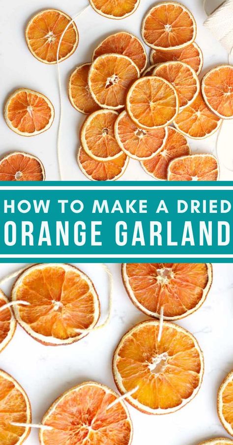 How to make a perfect dried orange garland to use as a simple holiday decoration on your Christmas tree or as a beautiful addition to any space in your home! It’s an easy DIY project that’s so much fun to make each Winter season Christmas, holiday decor, decorations, homemade, DIY Orange Garlands, Dried Orange Garland, Garland For Christmas, Simple Holiday Decor, Diy Christmas Garland, Orange Christmas, Dried Oranges, Orange Decor, Fall Thanksgiving Decor