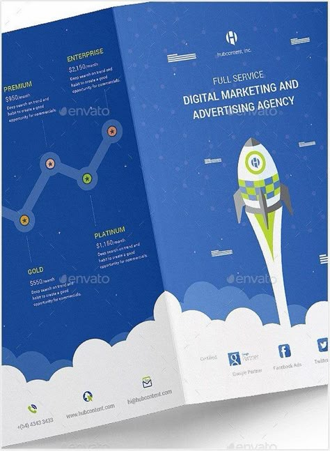 Digital Marketing & Advertising Agency Brochure Digital Marketing Brochure Design, Digital Marketing Brochure, Social Post Design, Digital Advertising Agency, Print Marketing, Trifold Brochure Design, Square Brochures, Best Advertising, Free Brochure Template