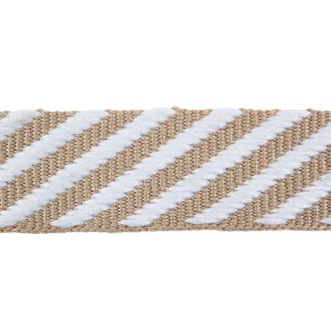 Twill Tape - Sand Trim | Schumacher Sand Collection, Guitar Straps, Schumacher Fabric, Modern Vintage Decor, Diagonal Stripes, Pattern Names, Color Stripes, Fabric Swatches, Floral Fabric