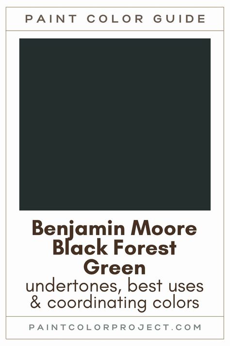 Benjamin Moore Black Forest Green, Green Paint Colors Benjamin Moore, Forest Green Paint Color, Benjamin Moore Black, Forest Green Bedrooms, Emerald Green Paint, Green Bedroom Paint, Benjamin Moore Green, Green Exterior Paints