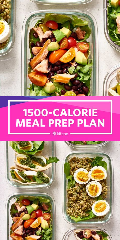 Meal Prep Plan for 1500 Calories | Kitchn 1500 Calorie Diet Meal Plans, 1500 Calories A Day, Calorie Diet Meal Plans, 1500 Calorie Diet, 1500 Calorie Meal Plan, Meal Prep Plan, Cucumber Diet, Meal Prep Plans, Easy Diet