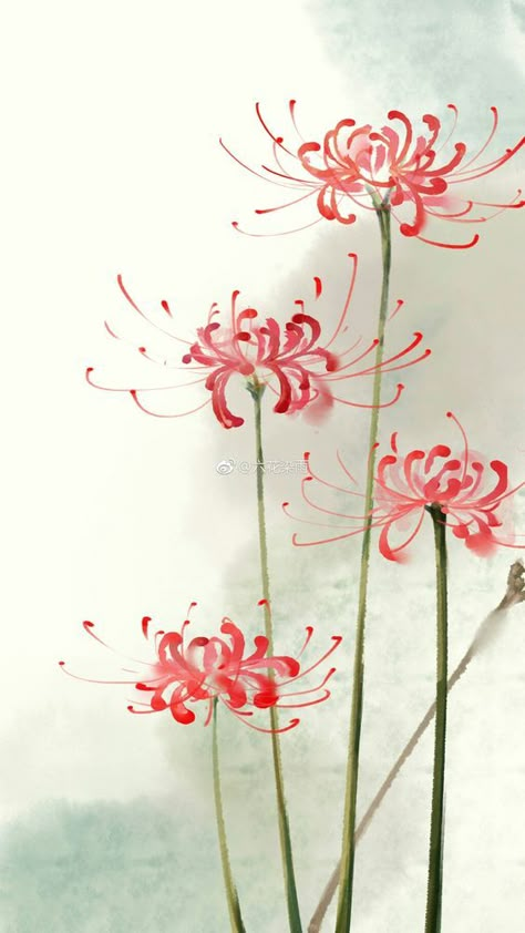 Chinese Brush Painting, Chinese Brush, 수채화 그림, Brush Painting, Watercolor Flowers Paintings, Watercolor Ideas, Flower Art Painting, Sumi E, Watercolor Inspiration