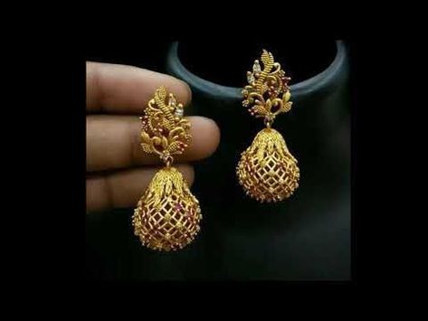 Latest Gold Earrings Designs, Latest Gold Earrings, Gold Earrings Indian, Gold Jhumka, Antique Gold Earrings, Gold Jhumka Earrings, Gold Earrings Models, Gold Mangalsutra Designs, Gold Necklace Indian Bridal Jewelry