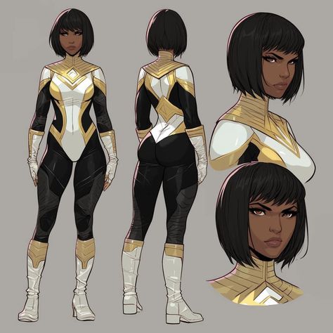 Gold Hero Costume Design, Witch Superhero Design, Superhero Body Reference, Gold Superhero Suit, Super Hero Reference, Super Hero Costume Ideas, Superhero Oc Female Outfit, Supersuit Design Female, Superhero Art Oc