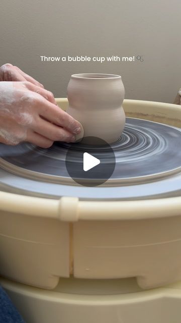 Grace ✿ HODU pottery on Instagram: "Throwing more bubble cups. 🫧 I love the way glazes break on this particular cup shape, so here to more glaze experiments once these are fired! 😆
•
•
•
#pottery#handmadepottery#ceramics#handmadeceramics#potterylife#potterylove#potterystudio#potterywheel#wheelthrown#wheelthrownpottery#shimpo#ceramicist" Bubble Cup Ceramic, Bubble Mug Pottery, Easy Pottery Wheel Ideas, Wheel Pottery Ideas Beginner, Throwing Clay Pottery Wheel, Throwing Pottery For Beginners, Throwing Pottery Videos, Pottery Wheel Throwing Ideas, Beginner Wheel Throwing Ideas