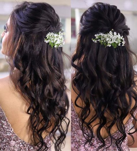 Hairstyle for gajra Hairstyles For Traditional Wear, Hairstyles For Traditional, Engagement Hairstyles Indian, Simple Hairstyle For Saree, Girls Party Hairstyles, Lehenga Hairstyles, Easy Party Hairstyles, Hair Style On Saree, Saree Hairstyles