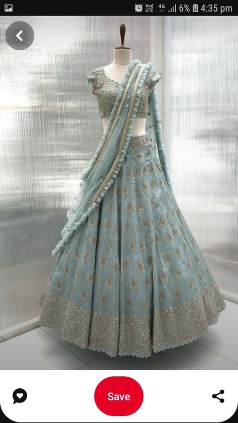 Lehenga For Girls, Lehenga Saree Design, Indian Outfits Lehenga, Wedding Lehenga Designs, Indian Bride Outfits, Lehnga Dress, Blue Lehenga, Half Saree Designs, Bridal Dress Fashion