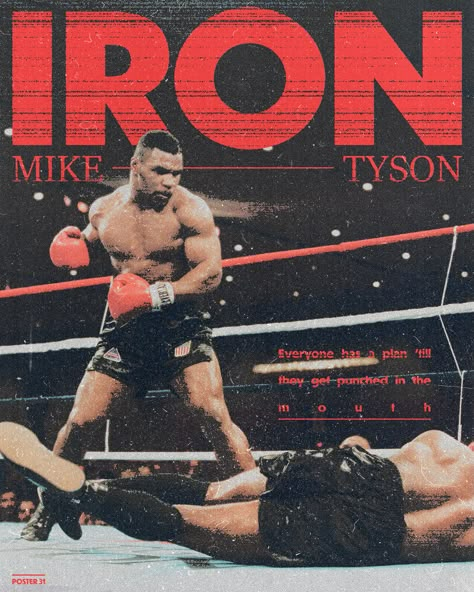 Mike Tyson poster design featuring heavy textures and typography Muhammad Ali Wallpaper, Mike Tyson Boxing, Muhammad Ali Quotes, Boxing Images, Stencils Tutorials, Mohamed Ali, Photo Exhibit, Muhammed Ali, Boxing Posters