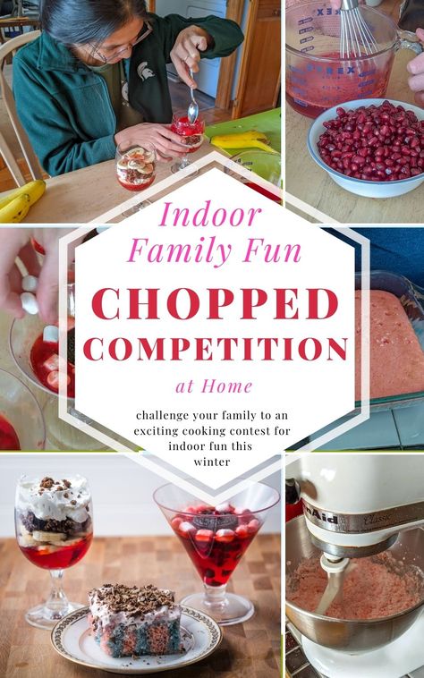 Fun Family Cooking Ideas, Cook Off Ideas Fun, Chopped Party Ideas, Chopped Game At Home, Cook Off Ideas, Nailed It Challenges Ideas, Family Competition Ideas, Chopped At Home Basket Ideas, Chopped Basket Ideas