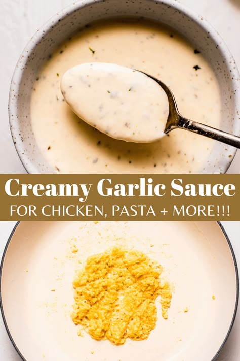 Best Creamy Pasta Sauce, Pasta Garlic Cream Sauce, Easy Butter Garlic Sauce For Pasta, Creamy Butter Pasta Sauce, Chicken Broth Sauce For Pasta, Easy Garlic Alfredo Sauce, Homemade Garlic Sauce For Pasta, Sauce To Make With Chicken, Creamy White Sauce For Chicken