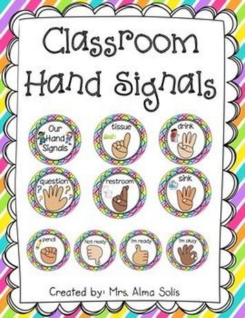 Hand Signals Classroom, Classroom Management Songs, Classroom Hand Signals, A Blessing In Disguise, Teacher Info, Classroom Expectations, Classroom Procedures, Classroom Behavior Management, Hand Signals